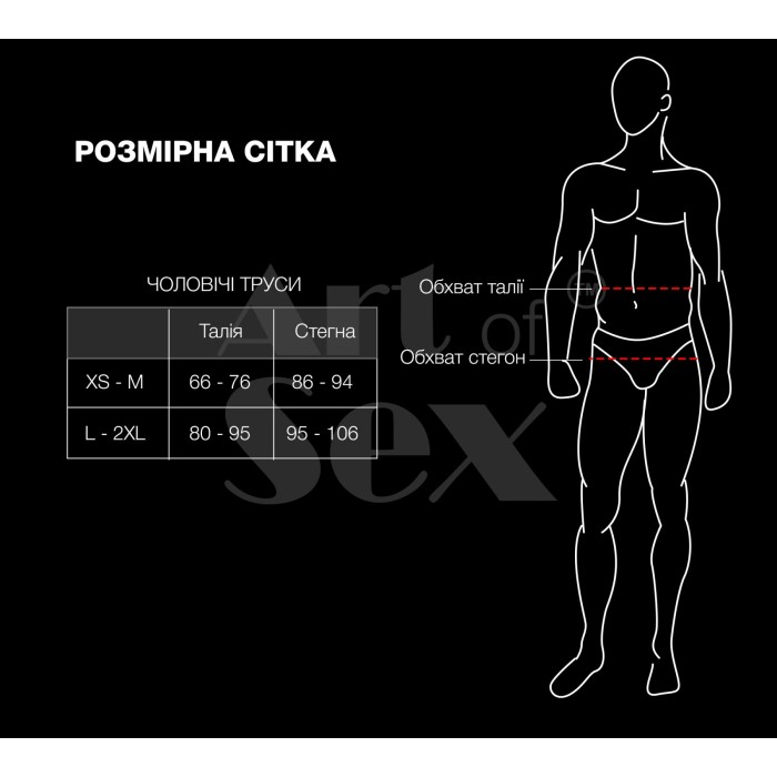 Мужские трусики XS-2XL с силиконовой анальной пробкой Art of Sex - Sexy Panties plug size L Black
