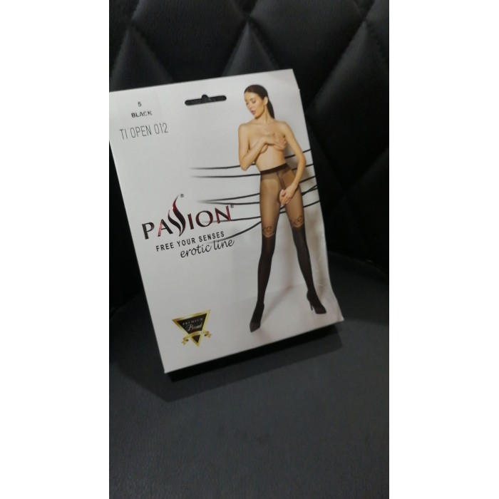 Колготки с открытым доступом, двойная плотность Passion TIOPEN 012 5 (20/40 den), black (мятая упаковка!!!)
