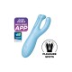 Клиторальный смарт вибратор Satisfyer Threesome 4 Blue с тремя пальчиками