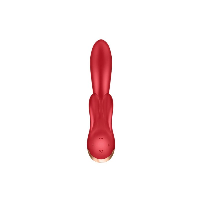 Смарт вибратор кролик с двойным отростком Satisfyer Double Flex Red