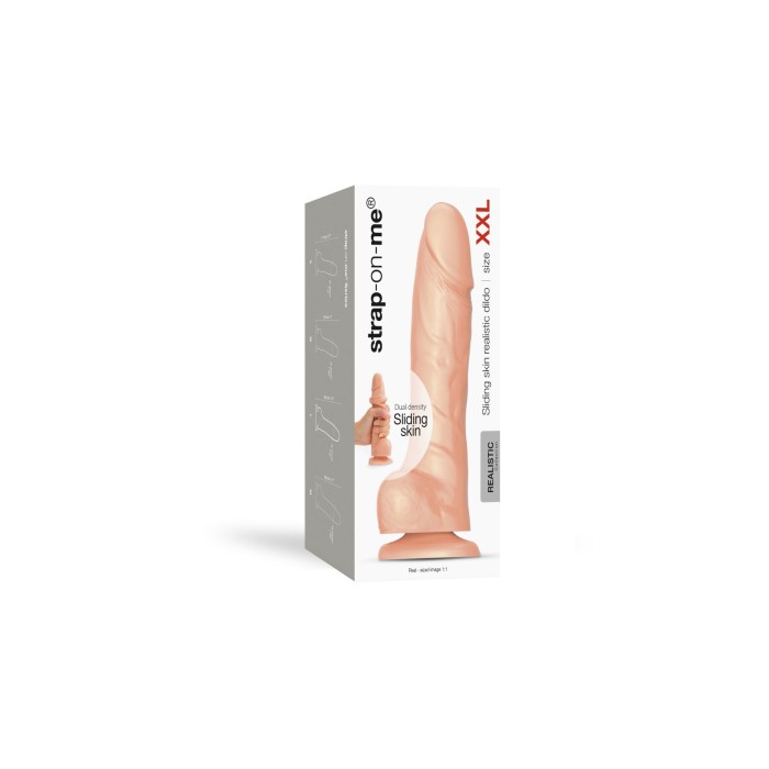 Реалистичный фаллоимитатор Strap-On-Me Sliding Skin Realistic Dildo Vanille XXL, эффект подвижной ко