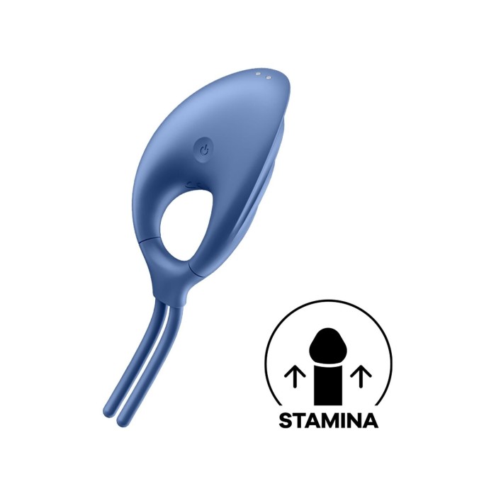 Эрекционное виброкольцо лассо Satisfyer Swordsman Blue, крепкая фиксация, 10 режимов, мощный мотор