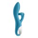 Вибратор кролик с тройным отростком Satisfyer Embrace me Turquoise, 2 мотора, диаметр 3,6 см