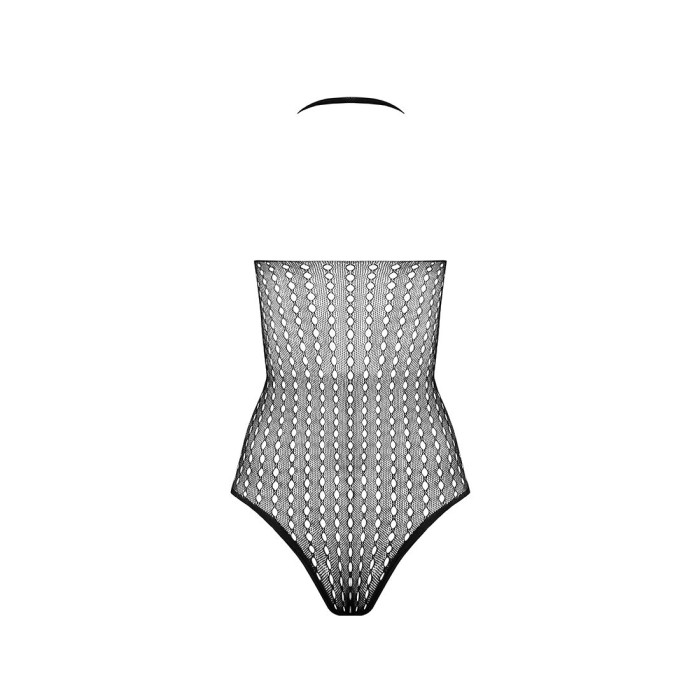 Бодистокинг с декольте Passion BS088 black, имитация корсетной шнуровки