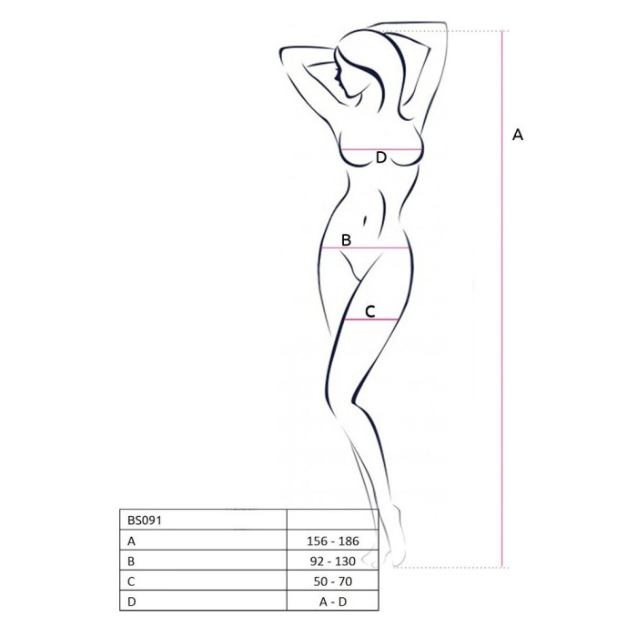 Бодистокинг в очень крупную сетку Passion BS091 white, с доступом