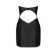 Мини-платье из экокожи Passion CELINE CHEMISE S/M, black, шнуровка, трусики в комплекте