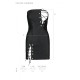 Мини-платье из экокожи Passion CELINE CHEMISE XXL/XXXL, black, шнуровка, трусики в комплекте