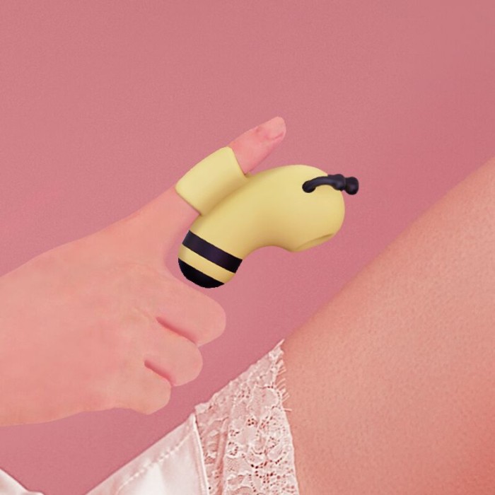 Вакуумный стимулятор с микротоками KISSTOY Beebe Yellow, на палец