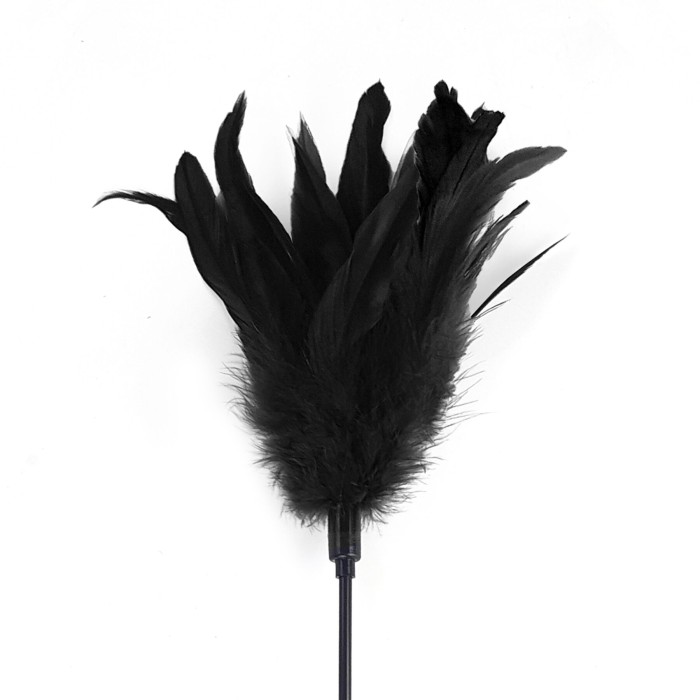 Щекоталка с пером петуха Art of Sex – Feather Paddle, черная