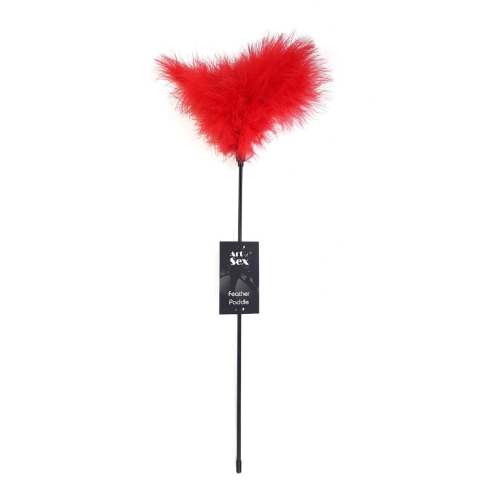 Щекоталка с пером индюка Art of Sex – Feather Paddle, красная