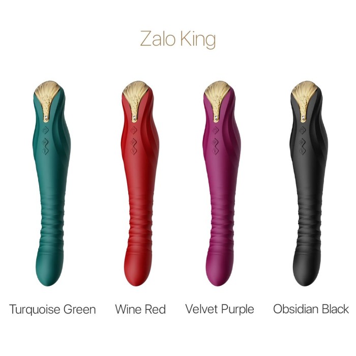 Смартвибратор-пульсатор Zalo — King Turquoise Green, кристалл Swarovski
