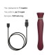 Смартвибратор 3в1 Zalo — Queen Set Wine Red, пульсирующая жемчужина и вакуум, кристалл Swarovski