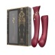 Смартвибратор 3в1 Zalo — Queen Set Wine Red, пульсирующая жемчужина и вакуум, кристалл Swarovski