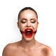 Кляп-расширитель силиконовое кольцо Art of Sex – Gag ring, красный, натуральная кожа