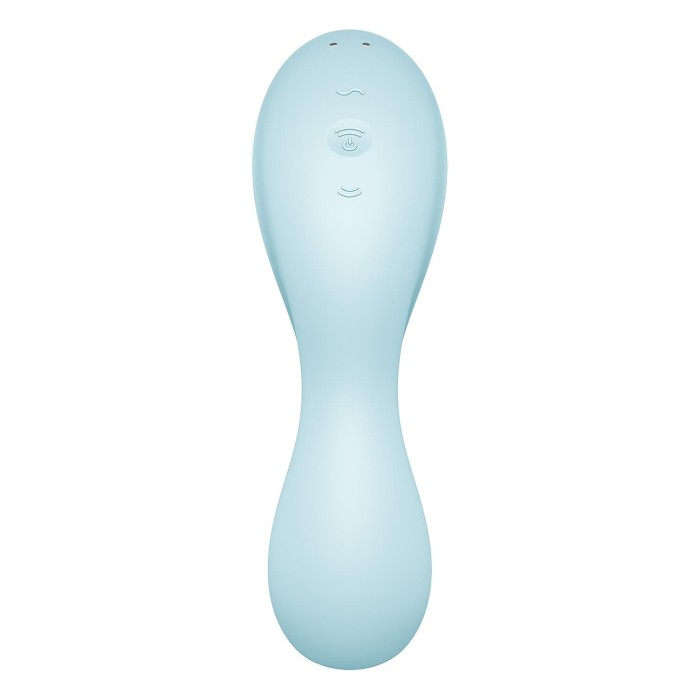 Вакуумный смарт-стимулятор с вибрацией Satisfyer Curvy Trinity 5 (Blue), управление со смартфона