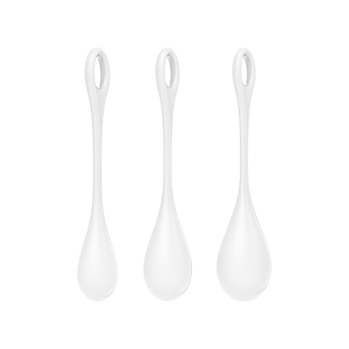 Набір йоні намистин Satisfyer Yoni Power 1 White, діаметр 2-2,5-3см, вага 22-46-74гр