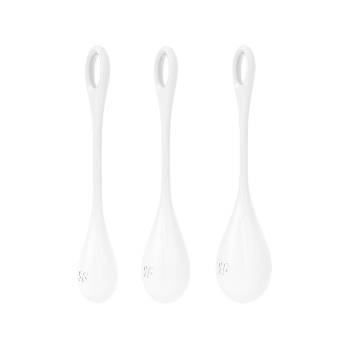 Набір йоні намистин Satisfyer Yoni Power 1 White, діаметр 2-2,5-3см, вага 22-46-74гр