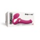 Безремневой вибрострапон с вакуумной стимуляцией Strap-On-Me MULTI ORGASM Fuchsia M, регулируемый