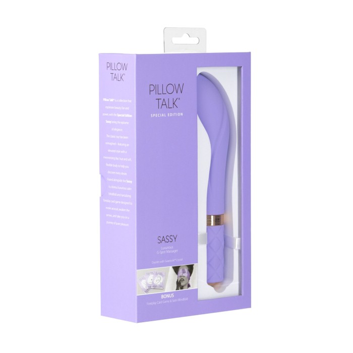 Роскошный вибратор Pillow Talk Sassy Purple Special Edition, Сваровски, повязка на глаза+игра