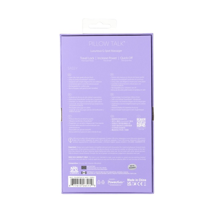 Роскошный вибратор Pillow Talk Sassy Purple Special Edition, Сваровски, повязка на глаза+игра