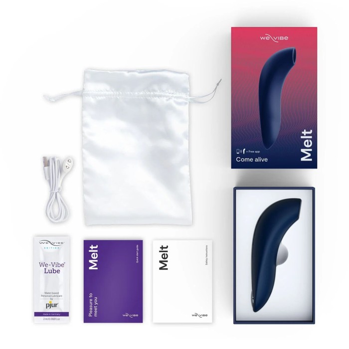 Вакуумный смарт-стимулятор для пар We-Vibe Melt Midnight Blue, удобно совмещать с проникающим сексом