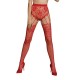 Эротические колготки-бодистокинг Passion ECO S004 red, закрытые трусики, декор, подвязки