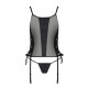 Сетчатый корсет из экокожи Passion MALWIA CORSET 4XL/5XL black, с люверсами и съемными пажами