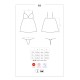 Сатиновый пеньюар с кружевом Obsessive 810-BAB-1 babydoll & thong S/M, черный, пеньюар, танга
