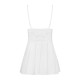 Сатиновый пеньюар с кружевом Obsessive 810-BAB-2 babydoll & thong S/M, белый, пеньюар, танга