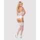 Сатиновый кружевной корсет Obsessive 810-COR-2 babydoll & thong S/M, белый, корсет, танга
