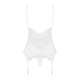 Сатиновый кружевной корсет Obsessive 810-COR-2 babydoll & thong L/XL, белый, корсет, танга