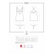 Сатиновий комплект для сну з мереживом Obsessive 828-CHE-1 chemise & thong S/M, чорний, сорочка, стр