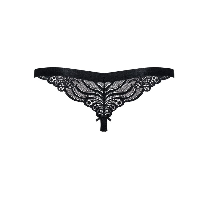 Кружевные танга с доступом Obsessive 828-THC-1 crotchless thong S/M, черные