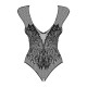 (SALE) Бодистокинг из крупной сетки с кружевом Obsessive B112 teddy XL/XXL, черный, с доступом