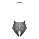Бодистокинг с эффектом шнуровки Obsessive B113 teddy S/M/L открытая спина, халтер, с доступом