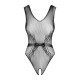 (SALE) Сетчатый бодистокинг с доступом Obsessive B115 teddy S/M/L, черный