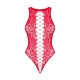 Ажурний бодістокінг із ефектом шнурівки Obsessive B120 teddy red S/M/L, червоний