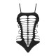 Бодистокинг с поперечными вырезами Obsessive B122 teddy S/M/L, черный