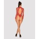 Сетчатый бодистокинг с длинным рукавом Obsessive B126 teddy red XL/XXL, красный