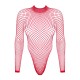 Сетчатый бодистокинг с длинным рукавом Obsessive B126 teddy red XL/XXL, красный