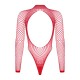 Сетчатый бодистокинг с длинным рукавом Obsessive B126 teddy red XL/XXL, красный