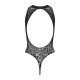 Ажурный бодистокинг с эффектом шнуровки Obsessive B129 teddy black S/M/L, черный, с доступом