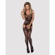 (SALE) Бодістокінг Obsessive Bodystocking F217 S/M/L, елегантний силуетний малюнок, імітація панчіх