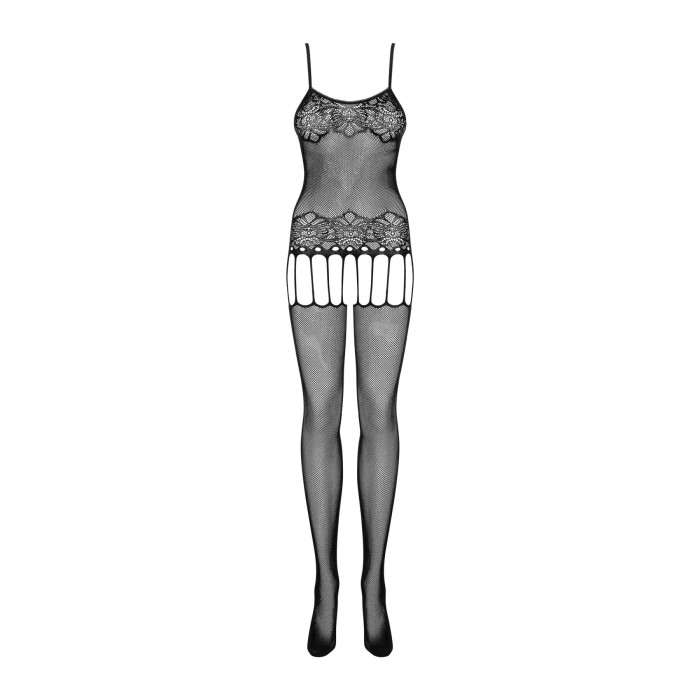 Бодистокинг Obsessive Bodystocking F235 S/M/L, тонкие подвязки, нежный декор, сеточка