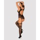 (SALE) Бодистокинг Obsessive Bodystocking F236 S/Ml/L, глубокое декольте, имитация шнуровки