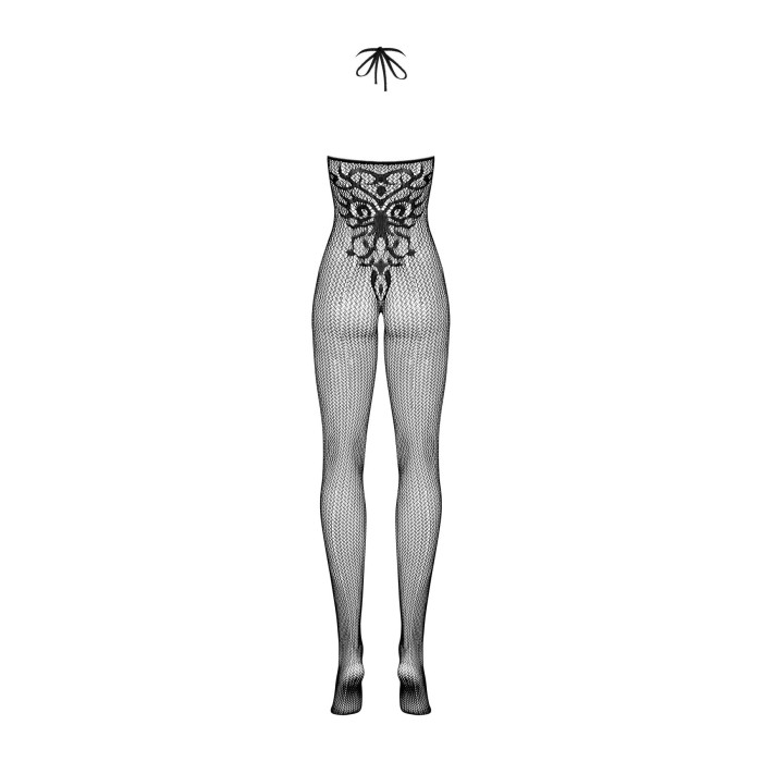 Бодистокинг Obsessive Bodystocking G308 S/M/L, халтер, декор в виде татуировки