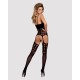 (SALE) Бодистокинг Obsessive Bodystocking G310 S/M/L, топ, чулки, подвязках, круглые вырезы