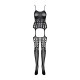 (SALE) Бодистокинг Obsessive Bodystocking G310 S/M/L, топ, чулки, подвязках, круглые вырезы