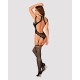 (SALE) Ажурный бодистокинг с отверстиями Obsessive Bodystocking G327 black S/M/L, черный, комбинезон, с дос