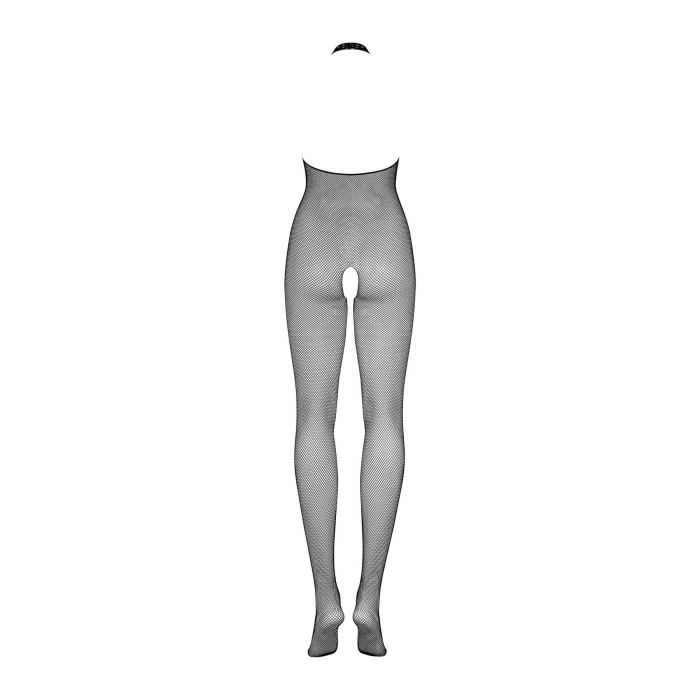 Бодистокинг из мелкой сетки с открытой грудью и доступом Obsessive Bodystocking N101 S/M/L, черный,